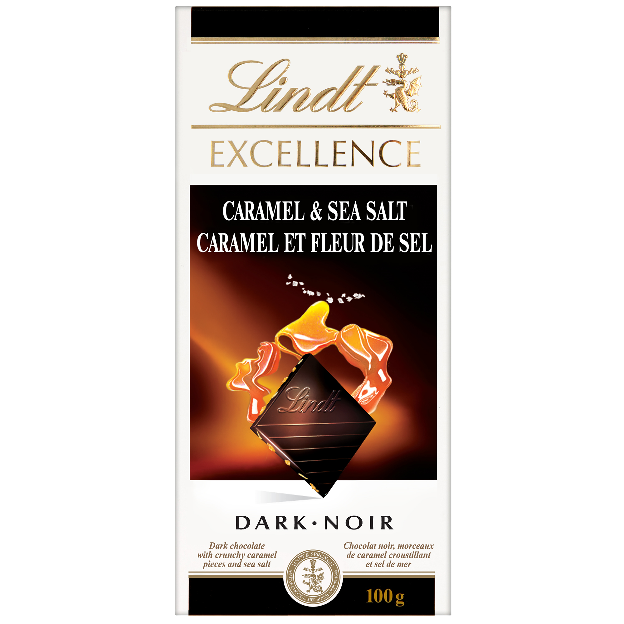 Lindt EXCELLENCE Caramel & Salt Dark Chocolate Bar 100g